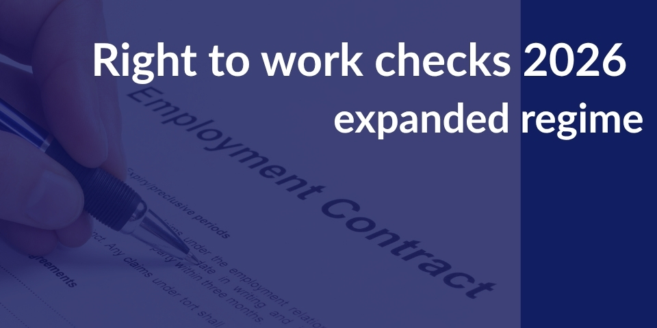 Image of employment contract with words overlayed_Right to work checks